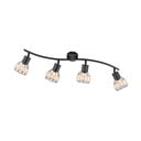 Černé stropní svítidlo s kovovo-ratanovým stínidlem 10,5x70 cm Straw – Fischer & Honsel