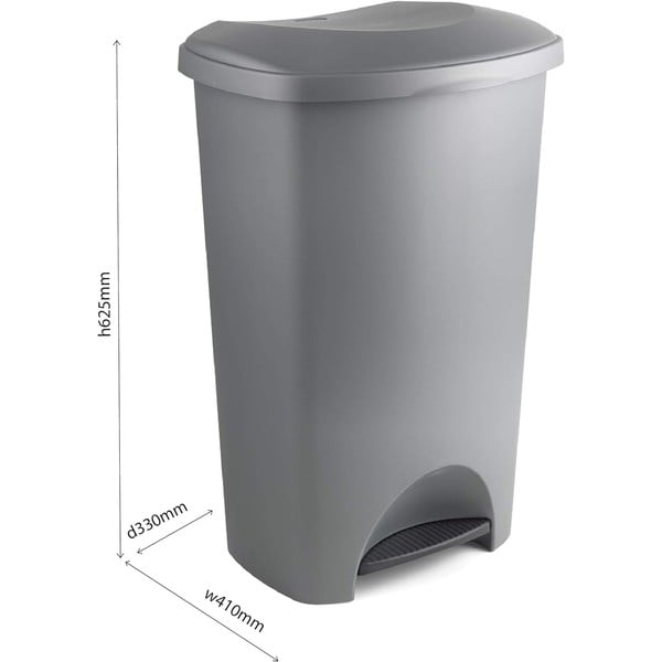 Černý pedálový plastový odpadkový koš 50 l – Addis-image-3