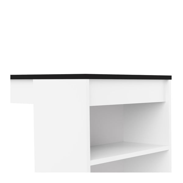 Bílý barový stůl s černou deskou TemaHome Aravis-image-2