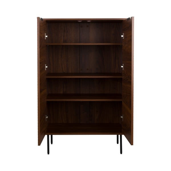 Hnědá skříňka v dekoru ořechu 80x130x40 cm Stripes – White Label-image-3