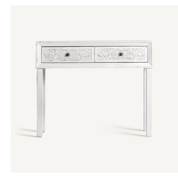 Bílý konzolový stolek 35x80 cm Mumbai – Burkina