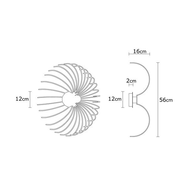 Černé nástěnné svítidlo Opviq lights Aspendos, ø 56 cm-image-3