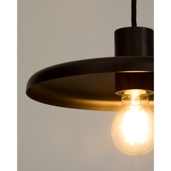 Černé závěsné svítidlo s kovovým stínidlem Nuvira – Kave Home-image-1