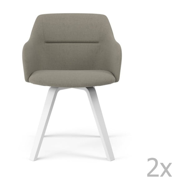 Sada 2 světle šedých jídelních židlí Tenzo Sofia