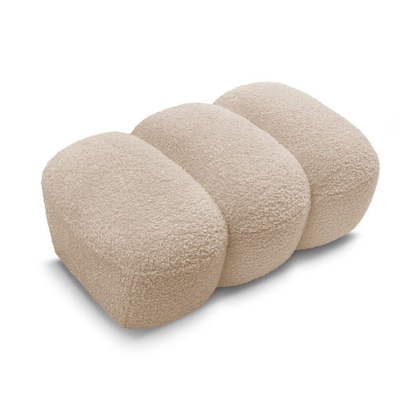 Béžová podnožka z textilie bouclé Hippolyte – Bobochic Paris-image-4