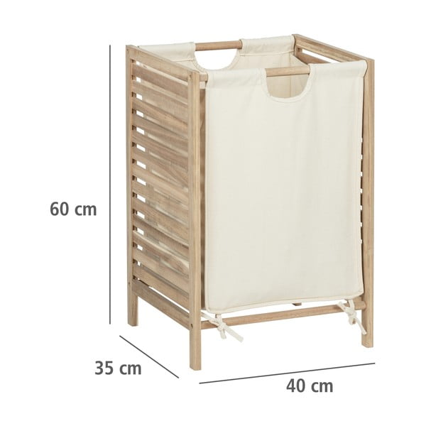 Dřevěný koš na prádlo v přírodní barvě 48 l Acina – Wenko-image-2