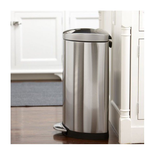 Matný stříbrný pedálový koš simplehuman, 40 l -image-1