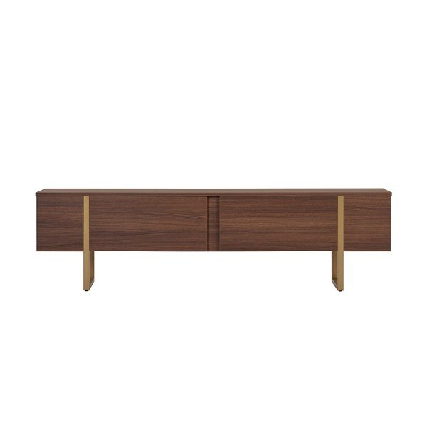 TV stolek v dekoru ořechu v tmavě přírodní barvě 180x50x30 cm Onera – Kalune Design-image-4