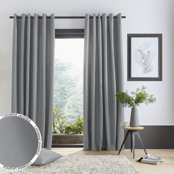 Šedé závěsy v sadě 2 ks 229x168 cm Pinsonic - Catherine Lansfield-image-4