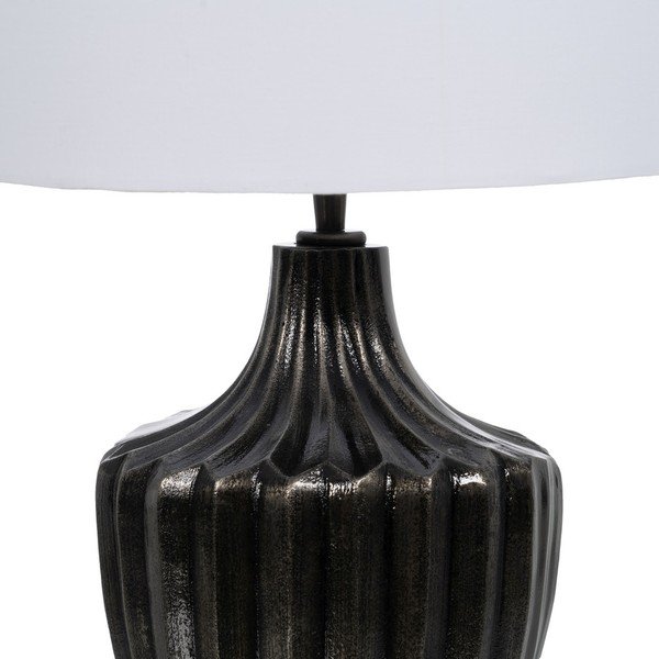 Černobílá stolní lampa s textilním stínidlem (výška 52,5 cm) – Ixia-image-2
