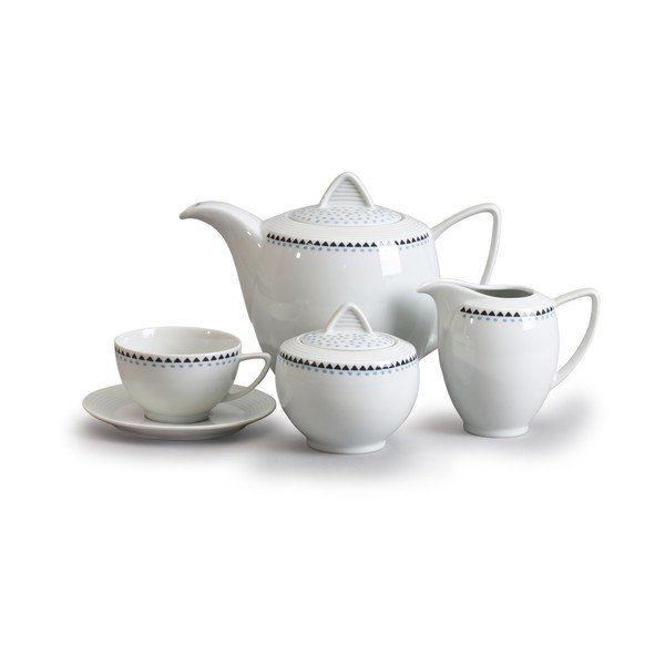 Porcelánová sada na čaj s trojúhelníčky Thun Lea