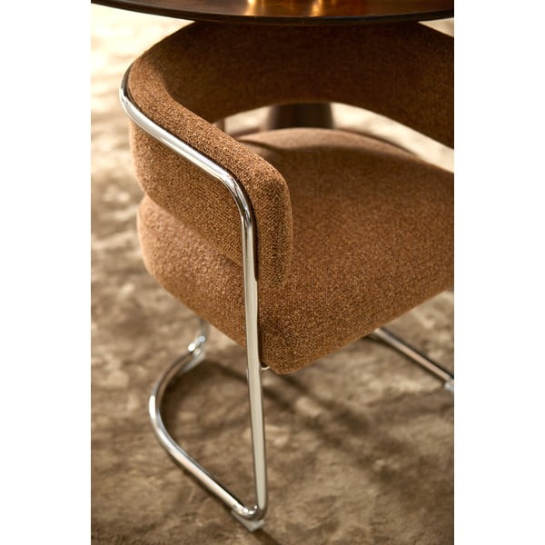 Hnědé kovové jídelní křeslo s područkami Adante – Light & Living-image-1