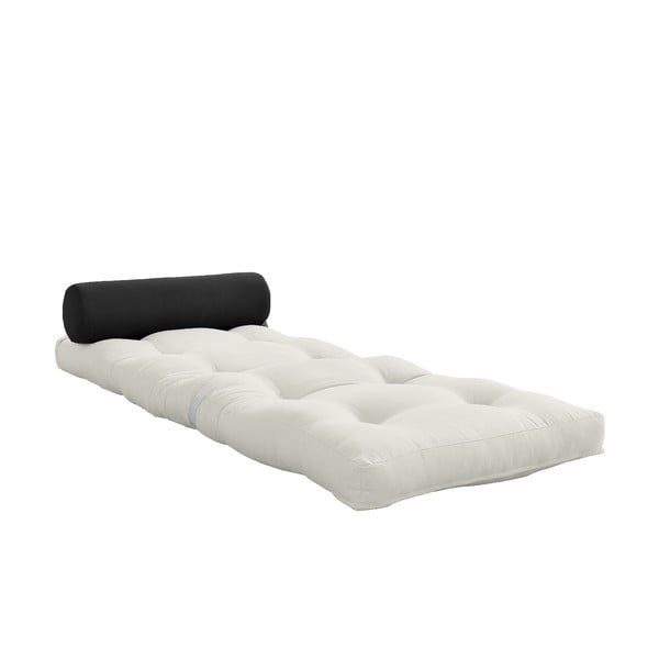 Bílošedá futonová matrace 70x200 cm Wrap Natural/Dark Grey – Karup Design