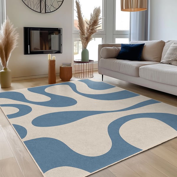 Modrý pratelný koberec 160x230 cm Blue Latte – Mila Home-image-3