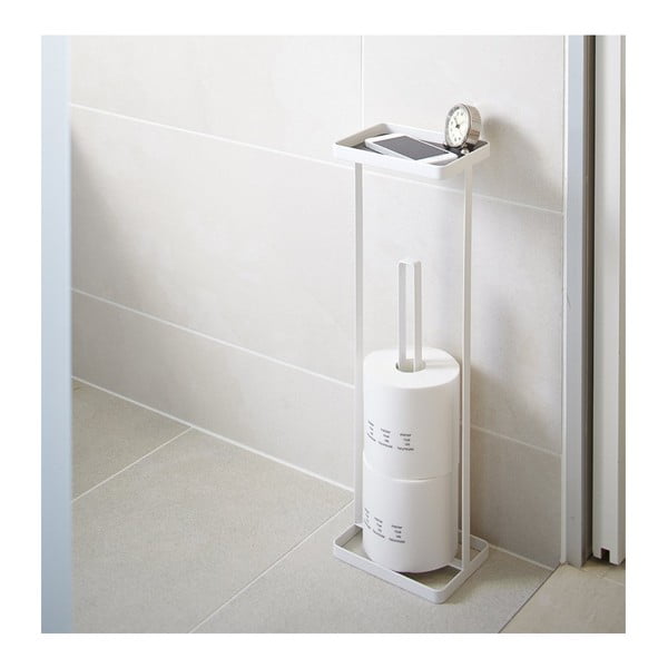 Bílý zásobník na toaletní papíry s poličkou YAMAZAKI Tower-image-1