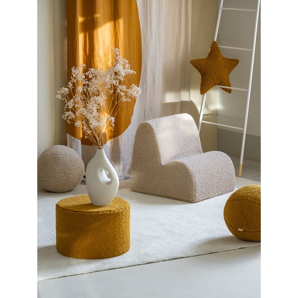 Krémové dětské křesílko z textilie bouclé Cloud – Wigiwama-image-1