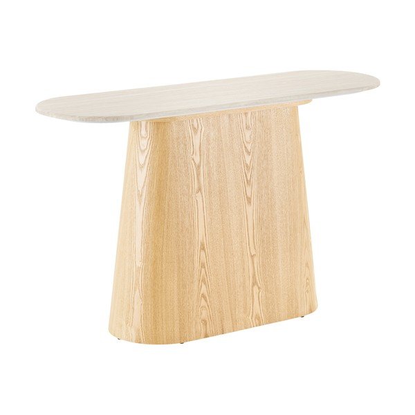 Krémový/v přírodní barvě konzolový stolek s deskou z kamene 40x130 cm Larvik – House Nordic