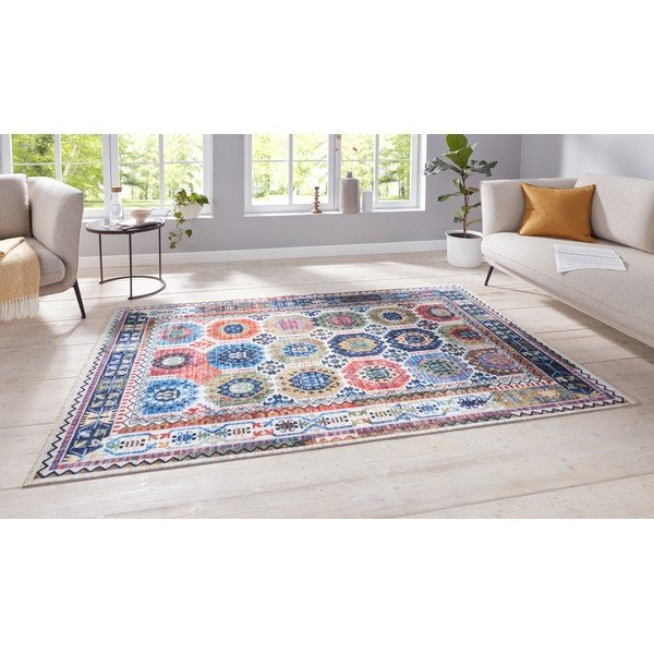 Barevný koberec s vysokým podílem bavlny Nouristan Kilim Masin 160 x 230 cm-image-1