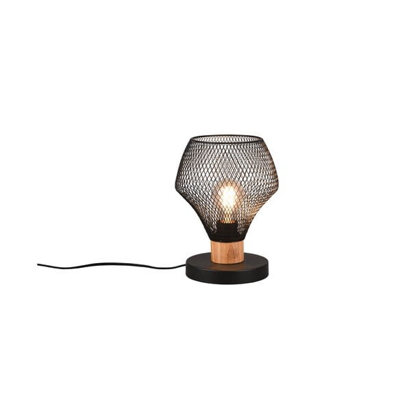 Černá stolní lampa s kovovým stínidlem (výška 25 cm) Valeria – Reality-image-2