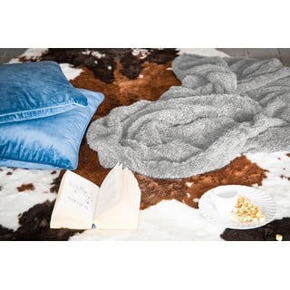Šedá plyšová deka Tiseco Home Studio Teddy, 130 x 170 cm