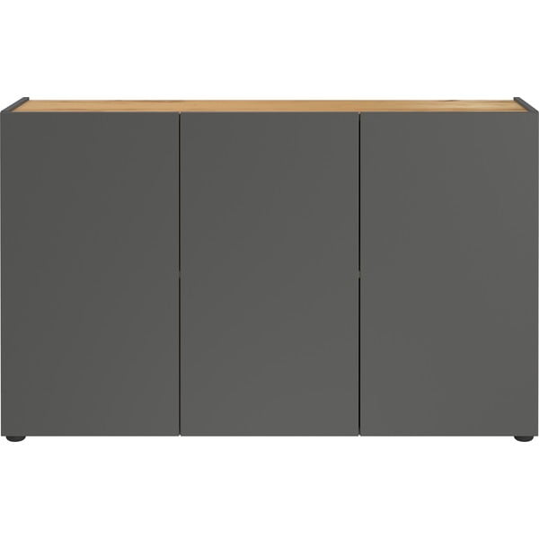 Antracitová skříňka v dekoru dubu 120x76x34 cm Adrano – Germania