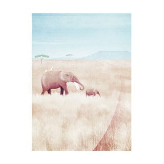 Plakát 30x40 cm Elephants - Travelposter