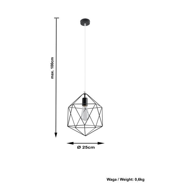 Černé závěsné svítidlo Sollux Donato-image-4