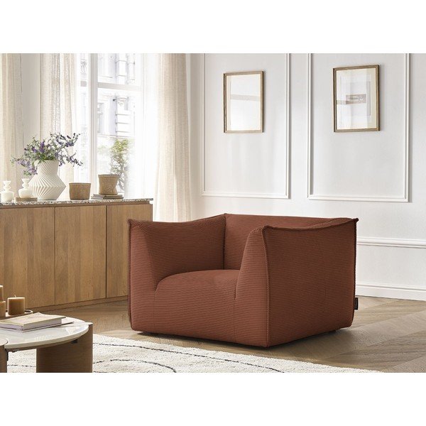 Oranžové manšestrové křeslo Giorgia – Bobochic Paris-image-1