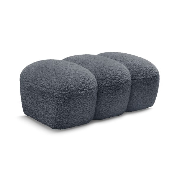 Tmavě šedá podnožka z textilie bouclé Hippolyte – Bobochic Paris-image-3