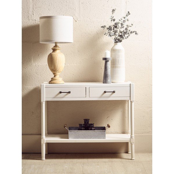 Bílý konzolový stolek z borovicového dřeva 35x91 cm Heritage – Premier Housewares-image-1