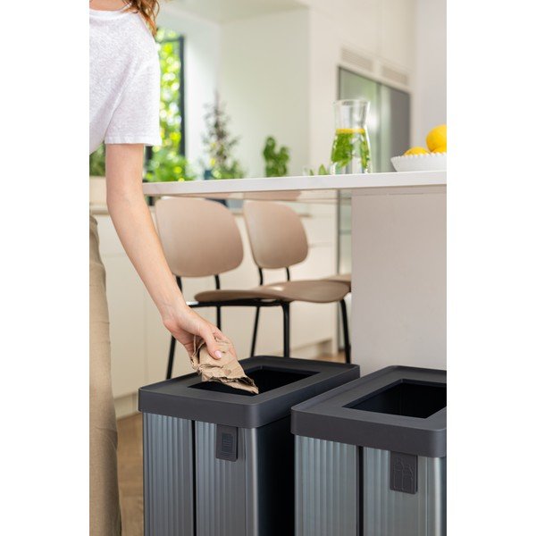 Šedý odpadkový koš na tříděný odpad z recyklovaného plastu 54 l Verto Recycle – Curver-image-4