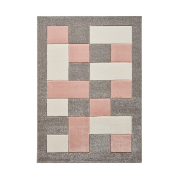 Růžovo-šedý koberec Think Rugs Brooklyn, 120 x 170 cm