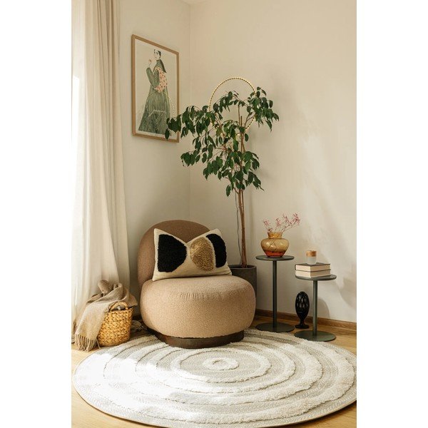 Krémový koberec Mint Rugs Handira Circle, ⌀ 160 cm-image-1