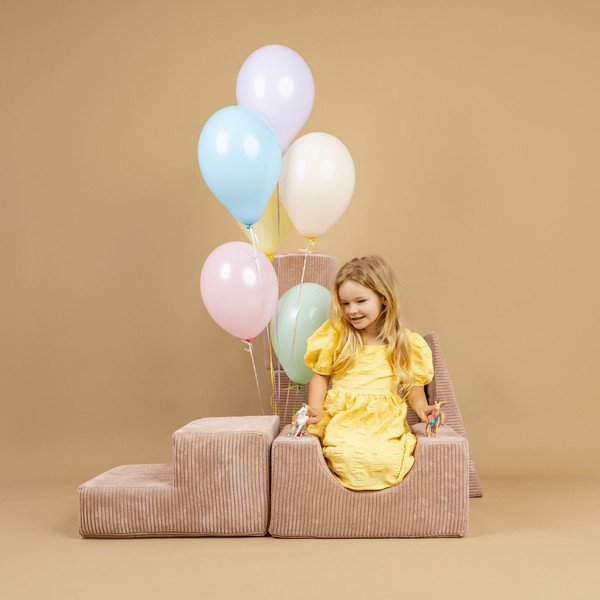 Khaki manšestrové pěnové hřiště 250x45x30 cm Montessori – Meowbaby-image-1