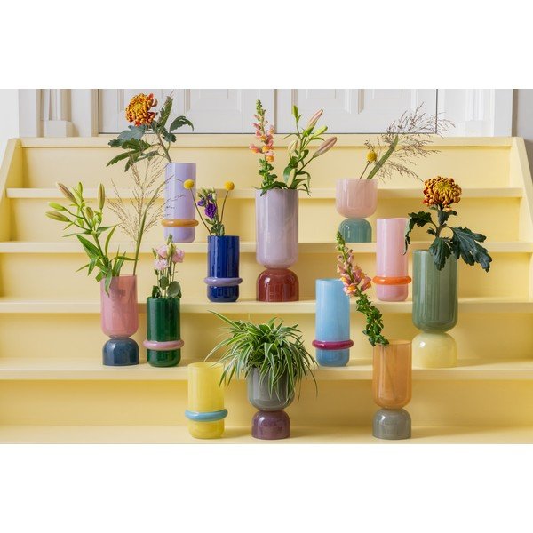 Světle modrá skleněná váza (výška 28 cm) Animado Anillo – PT LIVING-image-2