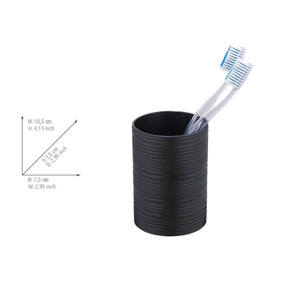 Černý plastový kelímek na zubní kartáčky Lyon – Allstar-image-3