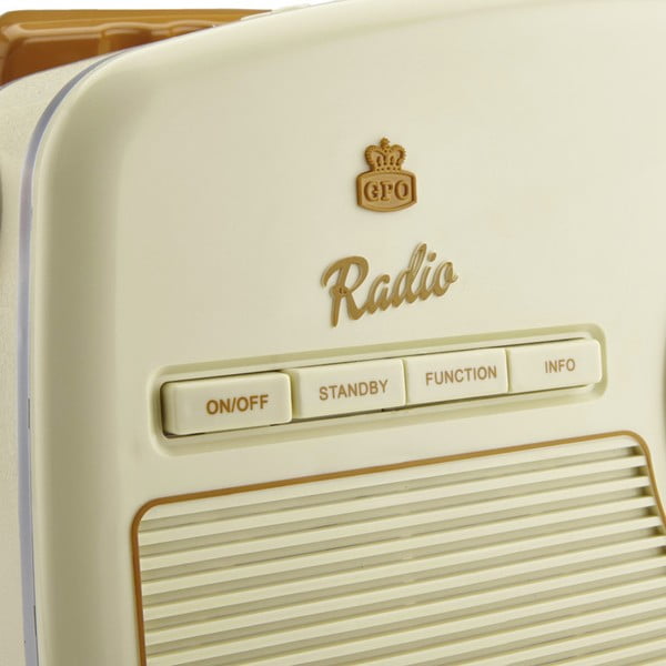 Krémově bílé rádio GPO Rydell Nostalgic Dab Radio Cream-image-1