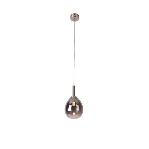 Šedé LED závěsné svítidlo se skleněným stínidlem Lukka – Candellux Lighting