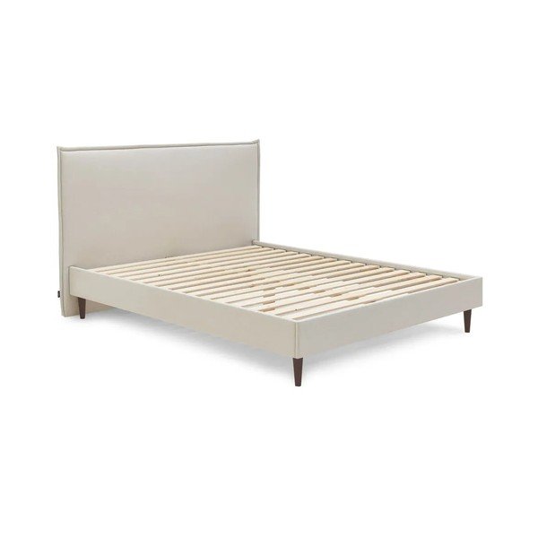 Béžová čalouněná dvoulůžková postel s roštem 160x200 cm Sary – Bobochic Paris