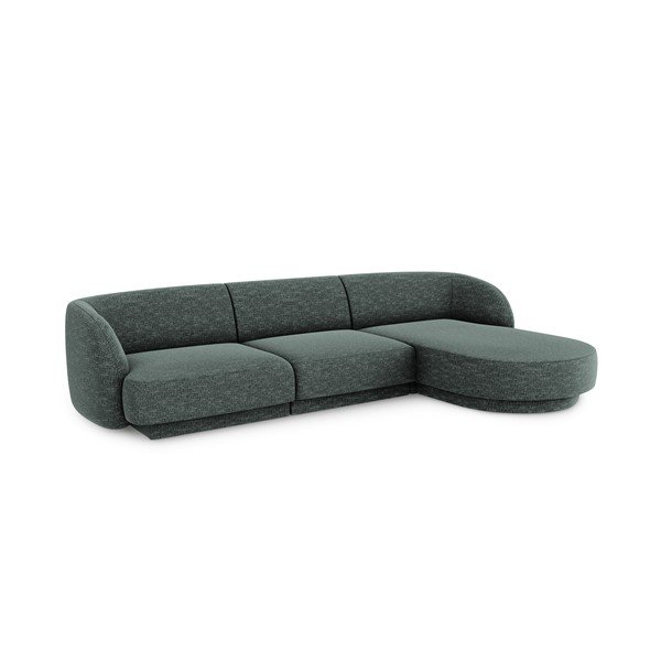 Tmavě zelená rohová pohovka (pravý roh) Miley – Micadoni Home-image-2
