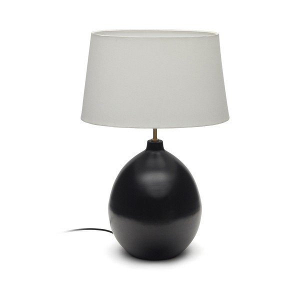 Černobílá stolní lampa s textilním stínidlem (výška 72 cm) Foixa – Kave Home