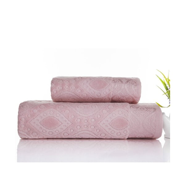 Sada 2 ručníků Sal Pink, 50x90 cm a 70x140 cm