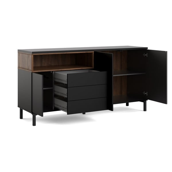 Černá komoda 176x90x49 cm Roomers – Tvilum-image-4