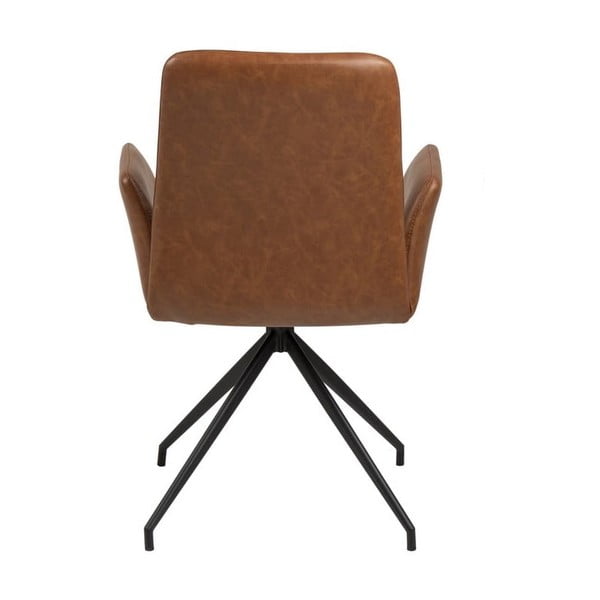 Koňakově hnědé čalouněné jídelní křeslo s područkami Naya – Actona-image-3