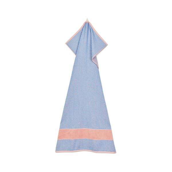 Modro-růžová froté osuška z Bio bavlny 70x140 cm Check – JUNA-image-3