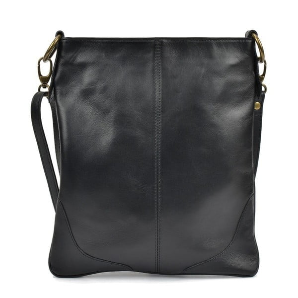 Černá kožená kabelka Mangotti Bags Luro