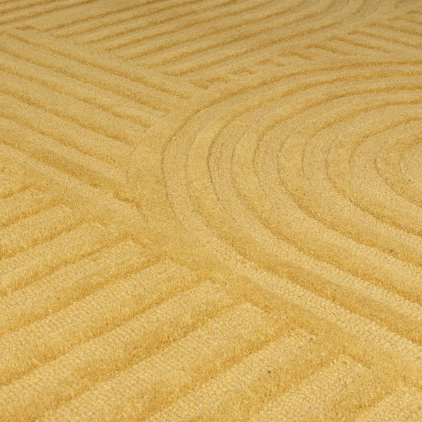 Žlutý vlněný koberec Flair Rugs Zen Garden, 160 x 230 cm-image-4