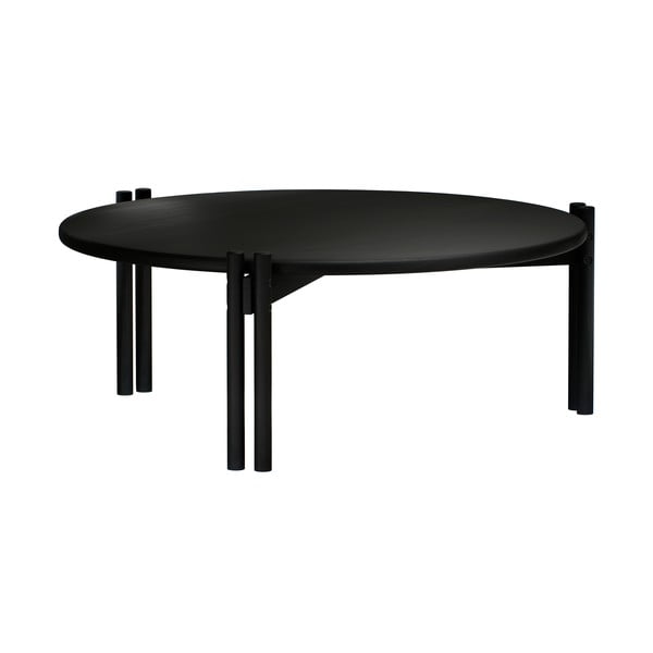 Černý kulatý konferenční stolek z borovicového dřeva ø 80 cm Sticks – Karup Design-image-3