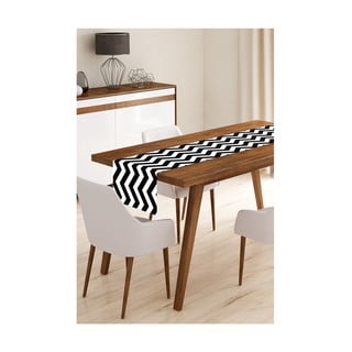 Běhoun na stůl z mikrovlákna Minimalist Cushion Covers Black Stripes, 45 x 140 cm