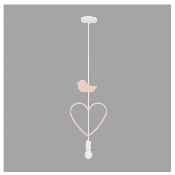 Bílo-růžové dětské svítidlo s kovovým stínidlem Single – Candellux Lighting-image-1